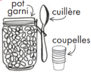 dessin de bocaux de fruits secs