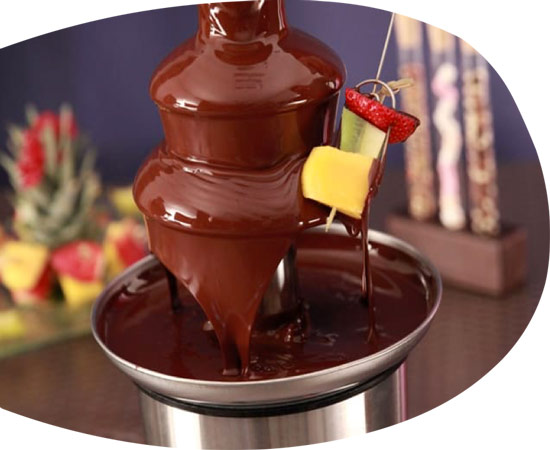 Fontaine de chocolat avec des fruits : la fontaine chocolat-fruit